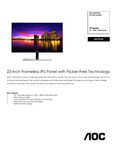 23-inch Frameless IPS Panel with Flicker-Free