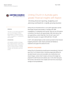 Uniting Church in Australia gains greater financial insights with Kepion