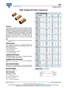 EC High Voltage DC Filter Capacitors