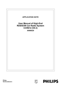 User Manual of High-End RDS/EON Car Radio System