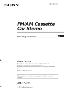 FM/AM Cassette Car Stereo