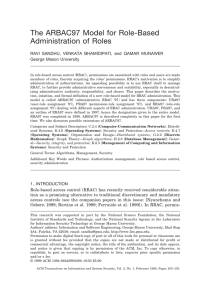 The ARBAC97 model for role-based administration of roles