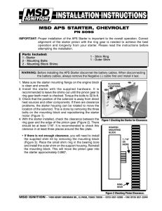 MSD 5095 Starter Installation Instructions