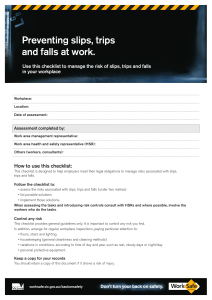 Preventing slips, trips and falls at work (Checklist)
