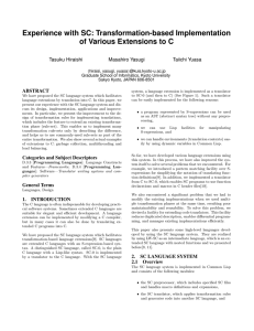 Experience with SC: Transformation