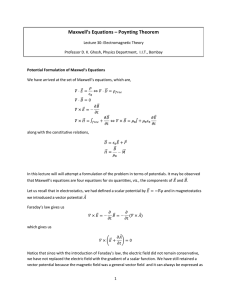 Maxwell`s Equations – Poynting Theorem