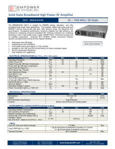 Solid State Broadband High Power RF Amplifier