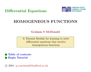 HOMOGENEOUS FUNCTIONS