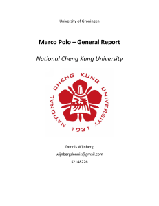 Marco Polo – General Report National Cheng Kung University