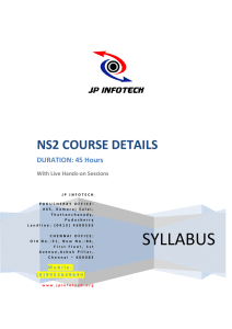 NS2 Course in Chennai, NS2 Course in Pondicherry, NS2 Course