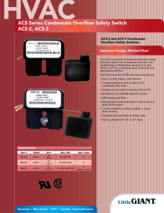 ACS Series Condensate Overflow Safety Switch ACS-2