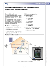 Anti-blackout system for grid connected solar installations (Solsafe