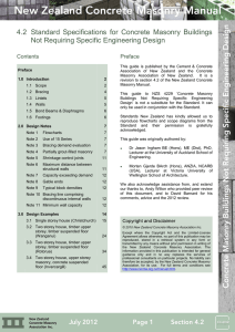 4.2 Standard Specifications for Concrete Masonry Buildings Not