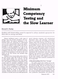 Minimum Competency Testing and the Slow Learner