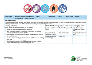 Level 1 learners lesson plan