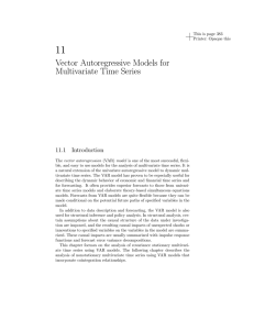 Vector Autoregressive Models for Multivariate Time Series