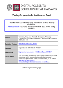 Valuing Compromise for the Common Good