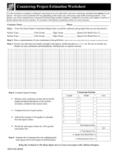 Countertop Project Estimation Worksheet