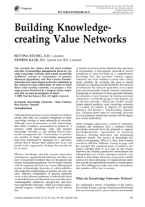 Building Knowledge- creating Value Networks