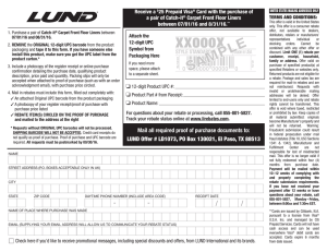 Mail all required proof of purchase documents to: LUND Offer