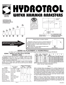 PM 2049 Hydrotrol Water Hammer Arresters