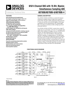 AD7606 8/6/4-Channel DAS with 16