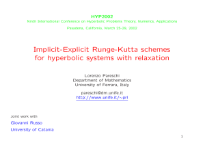 Implicit-Explicit Runge-Kutta schemes for hyperbolic systems