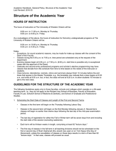 Structure of the Academic Year