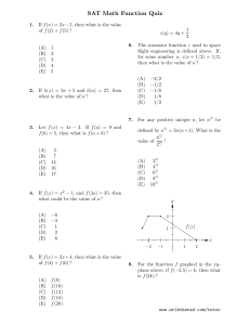 SAT Math Function Quiz