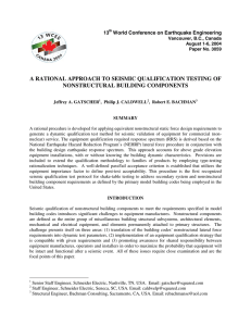 A Rational Approach to Seismic Qualification Testing of