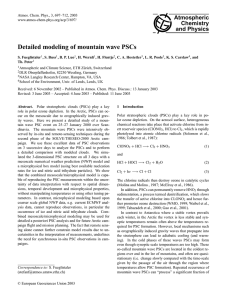 Detailed modeling of mountain wave PSCs