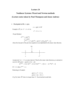 Lecture 24 Nonlinear Systems: Picard and Newton methods