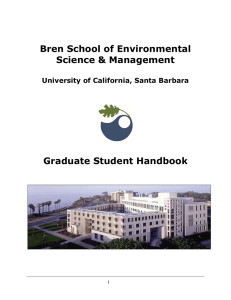 Bren Graduate Student Handbook - Bren School of Environmental