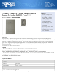 3-Breaker Parallel Tie Cabinet with Maintenance