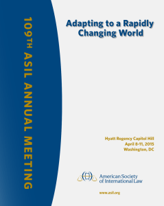 109 ASIL ANNU AL MEETING - American Society of International Law
