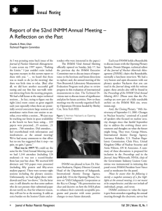 Annual Meeting Report of the 52nd INMM Annual Meeting – A