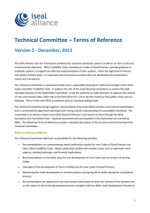 Technical Committee – Terms of Reference