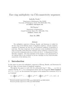 Face ring multiplicity via CM-connectivity sequences