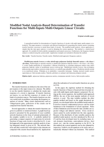 Modified Nodal Analysis-Based Determination of Transfer Functions