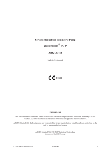 Service Manual for Volumetric Pump green stream® VO