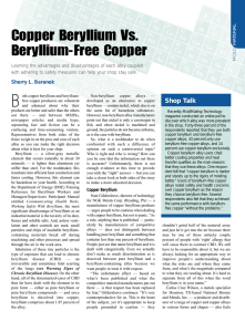 Copper Beryllium Vs. Beryllium-Free Copper