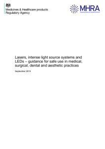 Lasers, intense light source systems and LEDs – guidance