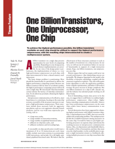 One BillionTransistors, One Uniprocessor, One Chip