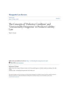Defective Condition - Marquette Law Scholarly Commons