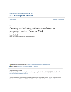 Creating vs disclosing defective conditions in property: Lewis v