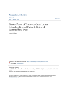 Trusts - Power of Trustee to Grant Leases Extending Beyond