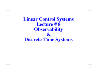 Lecture 8 (Observability and Discrete