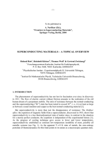 Superconducting Materials - A Topical Overview