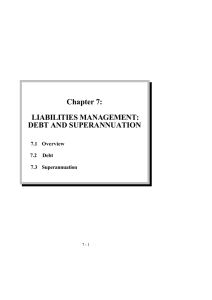 Chapter 7: LIABILITIES MANAGEMENT: DEBT AND