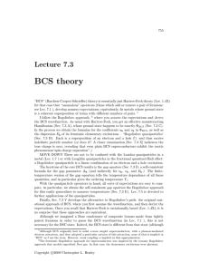 Lec. 7.3 BCS theory (of superconductivity)